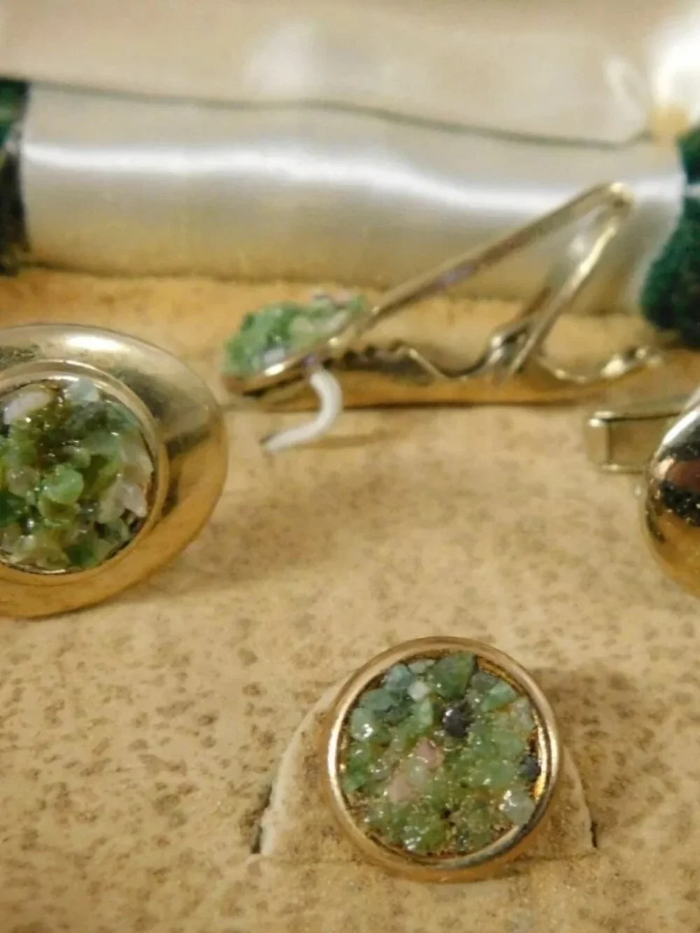 cuff links vintage druzy